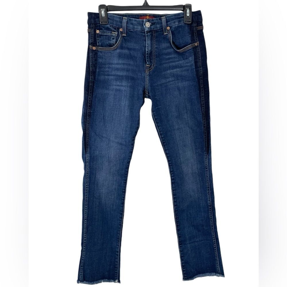 7 For All Mankind Ankle Skinny‎ Jeans Raw Hem Size 27